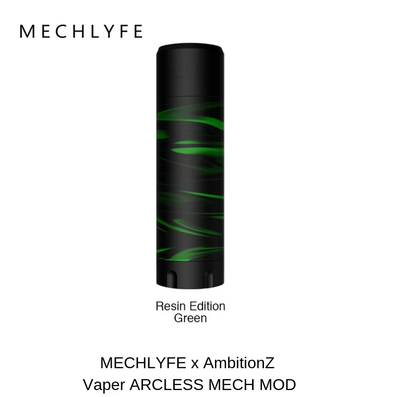 MECHLYFE x AmbitionZ VapeR ARCLESS MECH MOD fit 18650/20700/21700 батарея MECHLYFE ARCLESS vs coilart Mage/VGOD Elite MECH MOD - Цвет: Green Mod