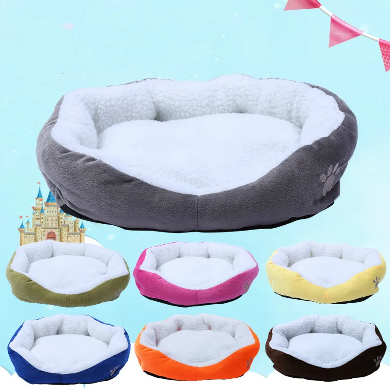 

HJKL Dog Bed Sofa Mat Kennel Doggy Warm House Winter Cot Pet Sleeping Bed House for Puppy Small Dog Blanket Cushion Supplies65