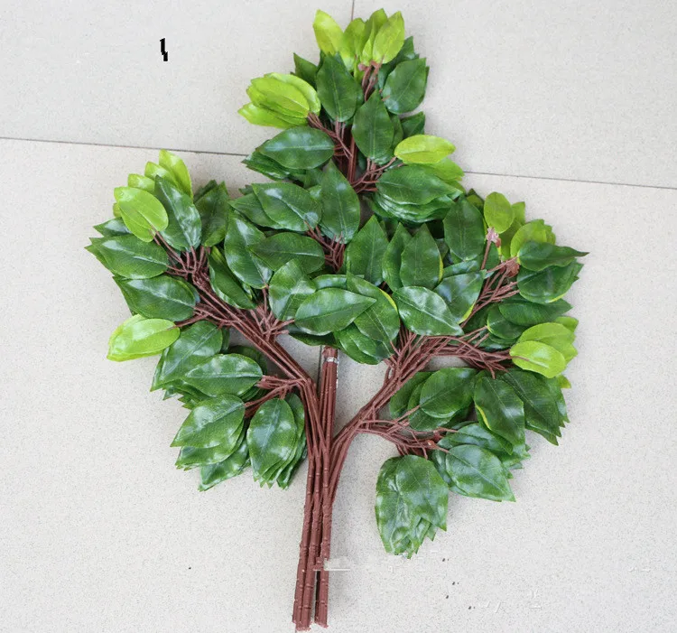 Листья баньяна имитацией листьев поддельные листья кленовый сад украшения инженерия - Цвет: Коричневый