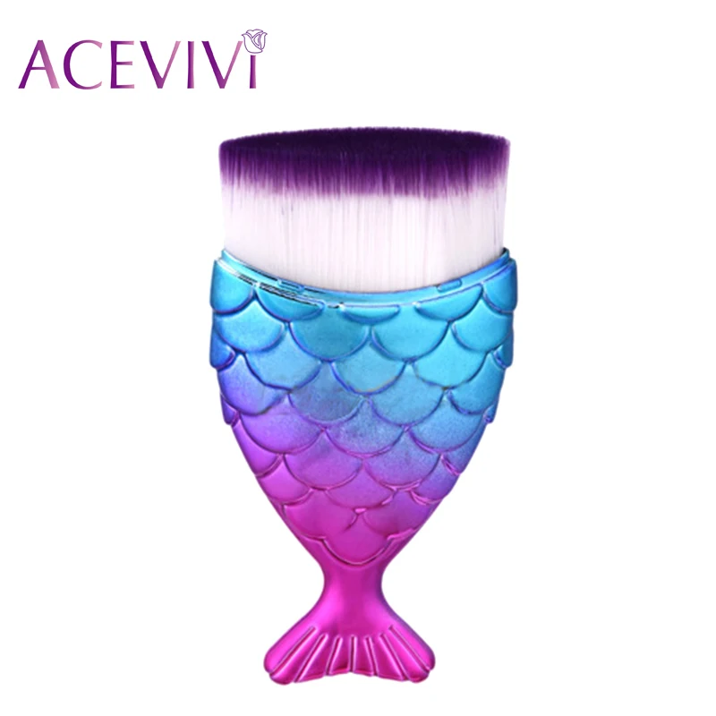 

ACEVIVI Fishtail Mermaid Powder Foundation Contouring Makeup Brush Professional Make Up Brush Large Cosmetics Makeup Brushes