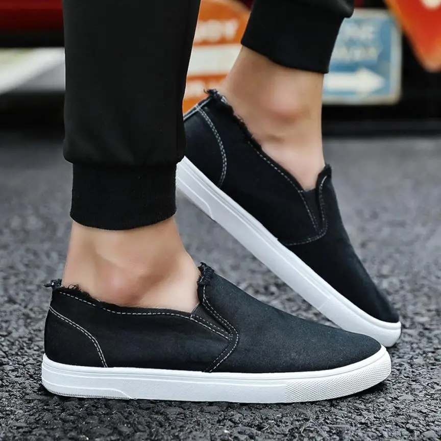 YOUYEDIAN Men's Casual Shoes College Style Canvas White Shoes Student