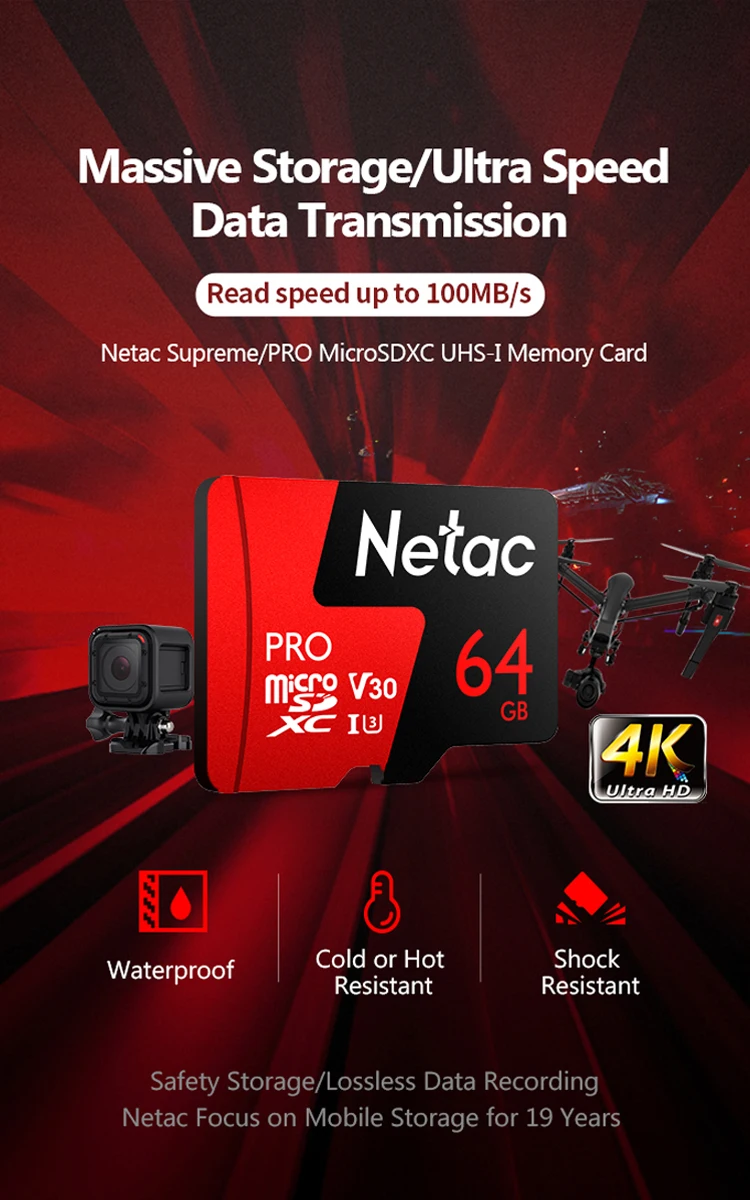 Netac P500 micro sd card 64 gb flash карты памяти memory stick class10 suntrsi записи видео в формате Full HD и 4 K Ultra HD видео для камеры