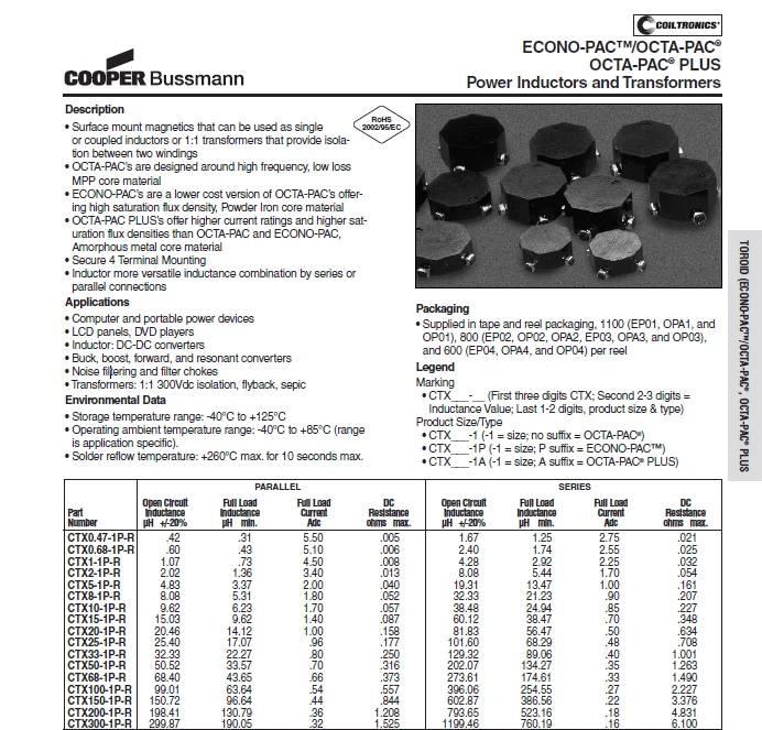 CTX50-4-R import SMD 50UH 1.5A 4pin dual-winding coupled inductor common-mode filter inductor 5_