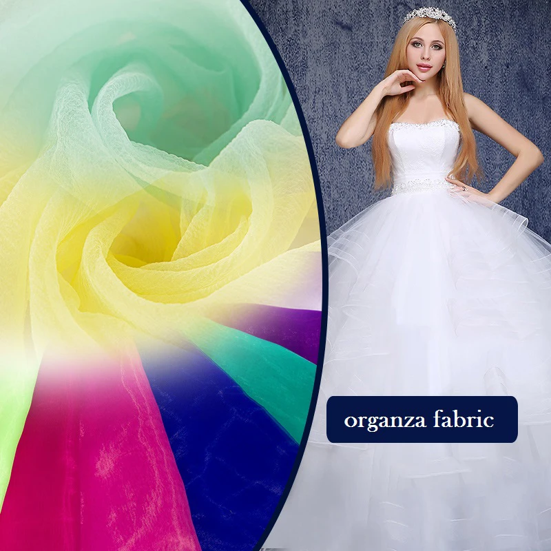 

150*100cm Soft organza fabric Sheer DIY Decor Crystal blouse wedding dress petticoat ball gown TUTU bubble skirt Wholesale