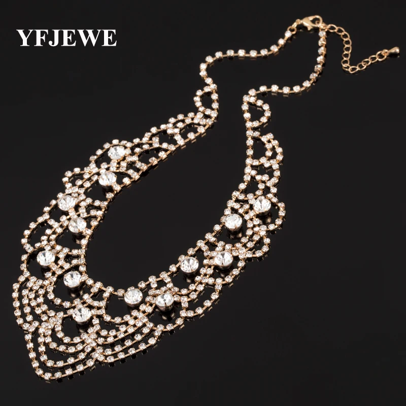 

YFJEWE New Arrival Collier Femme Trendy Crystal Statement Necklaces Pendants Women Jewelry Fashion Link Chain Necklace N299