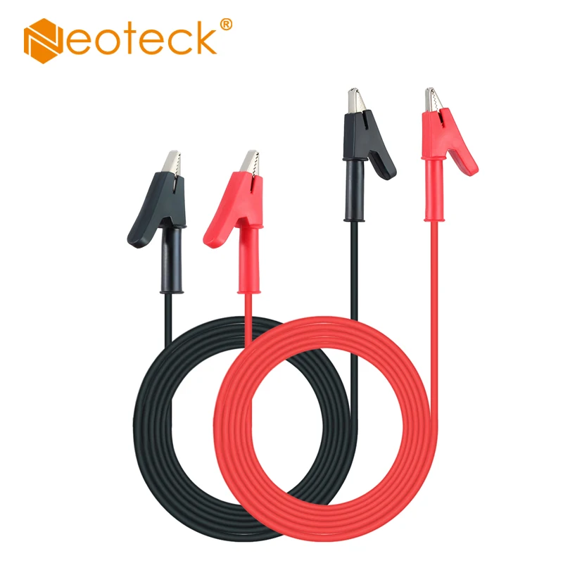 1M 2pcs Double Insulated Alligator Clips Cables Car Battery Lead Wire