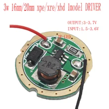 10 шт. 3 Вт светодиодный драйвер 16 мм/20 мм DC3.7V 1 Режим светодиодный драйвер фонарика для CREE XRE-Q5/XPE XP-E/XBD XB-D все виды 3 Вт светодиодный светильник