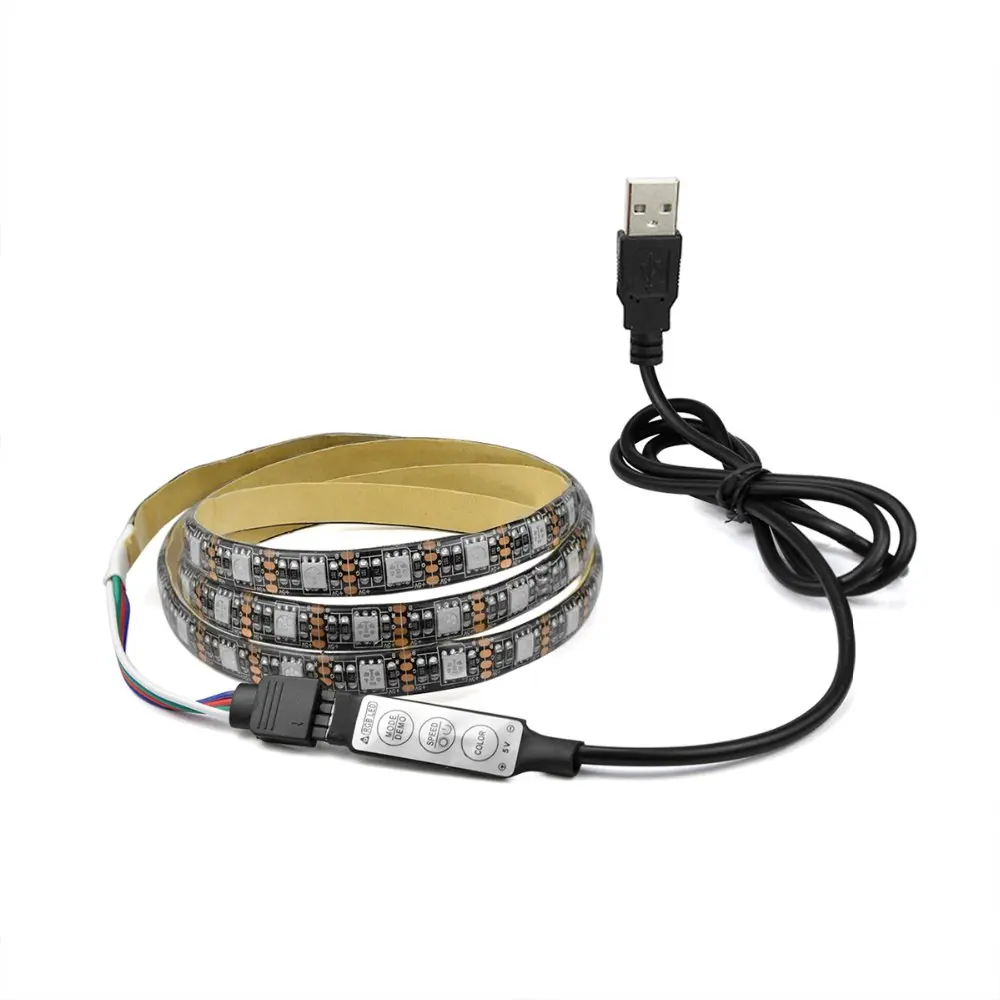 1pcs 5050SMD 5V USB powered LED strip light for HDTV TV Desktop PC Screen Backlight & Bias