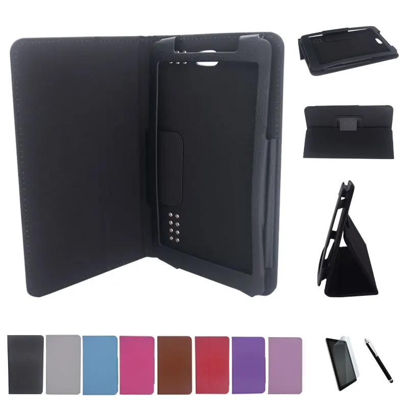 For Explay Hit 3G Tablet PU Leather Case Stand Cover 8 Colors + Stylus Pen + Screen Protector чехол explay platinum для explay l2 3g cinematv 3g