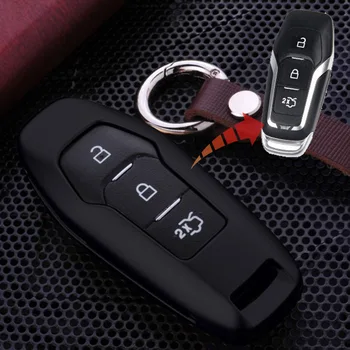 

3 Button Keyless Entry Aluminium Car Key Case Cover For Ford New Edge Mondeo Escape EXPLORER Focus Fusion Mustang EVEREST Taurus