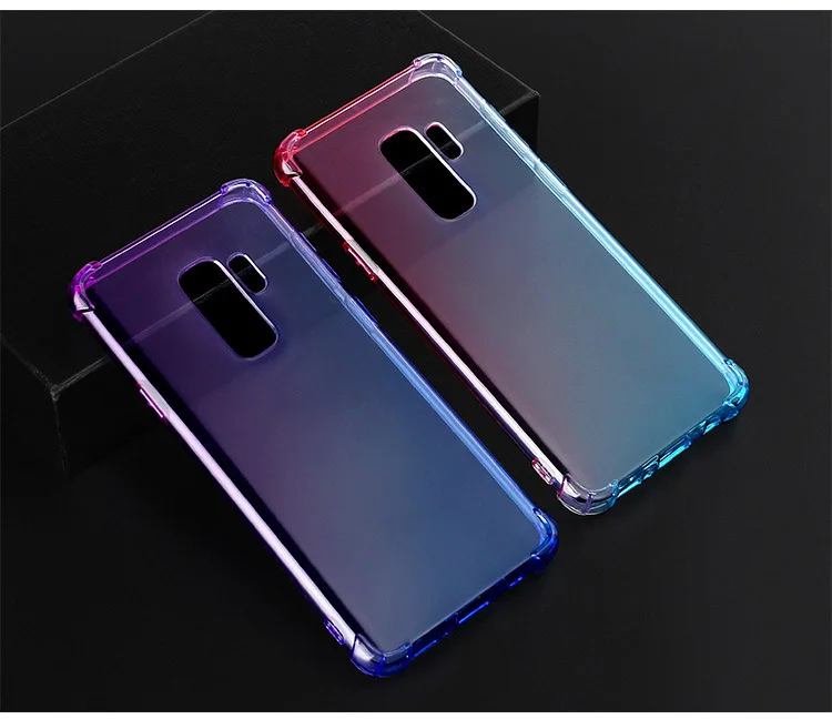 

Wholesale 20pcs/lot Gradient shockproof silicone case for Samsung galaxy s8 s9 s10 plus note 8 9 cases phone back cover covers
