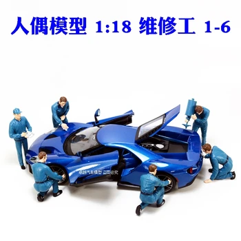 

Repairman Model Suit Puppet 1:18 Maintenance Shop Scene Car Model Repair Worker Technicia without car