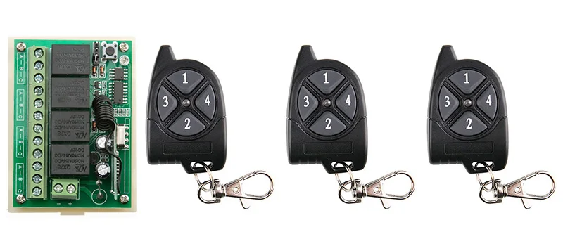 

NEW DC12V 4CH 10A Wireless Power Switch System 1 Receiver & 3Transmitter Remote Controller 10A output state is adjusted