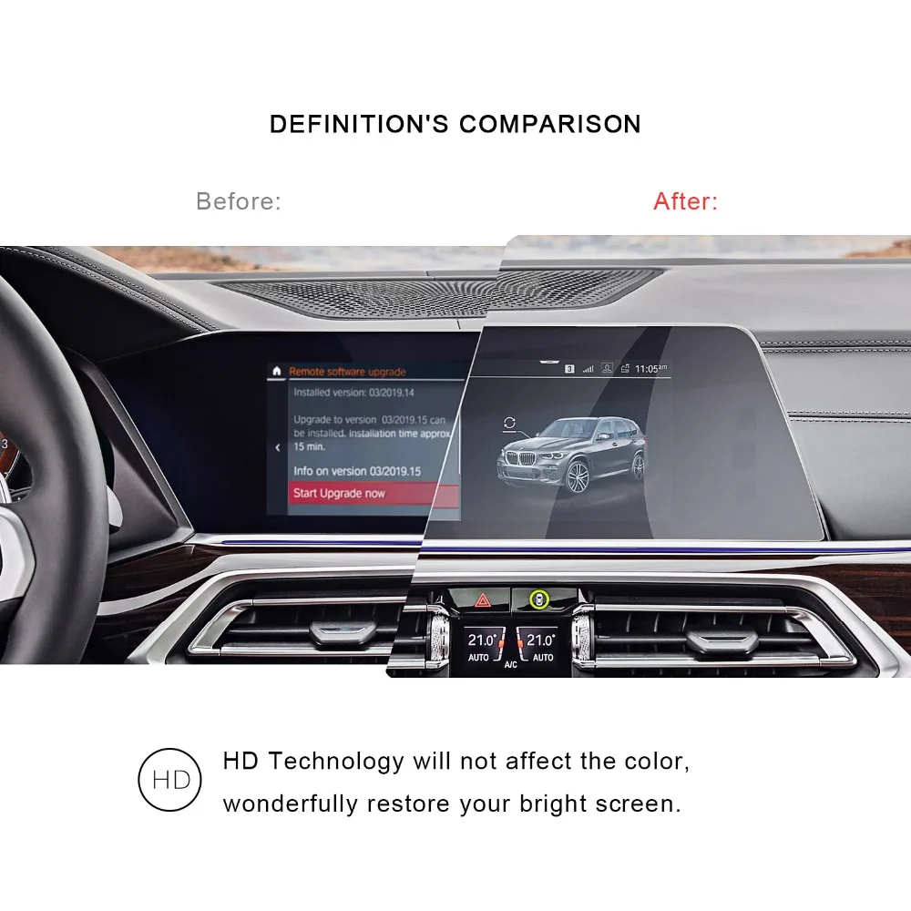 Цена RUIYA Защита экрана для BMW X5 G05 12,3 дюймов левый руль автомобильный навигационный центр сенсорный дисплей, 9H защитная пленка из закаленного стек...