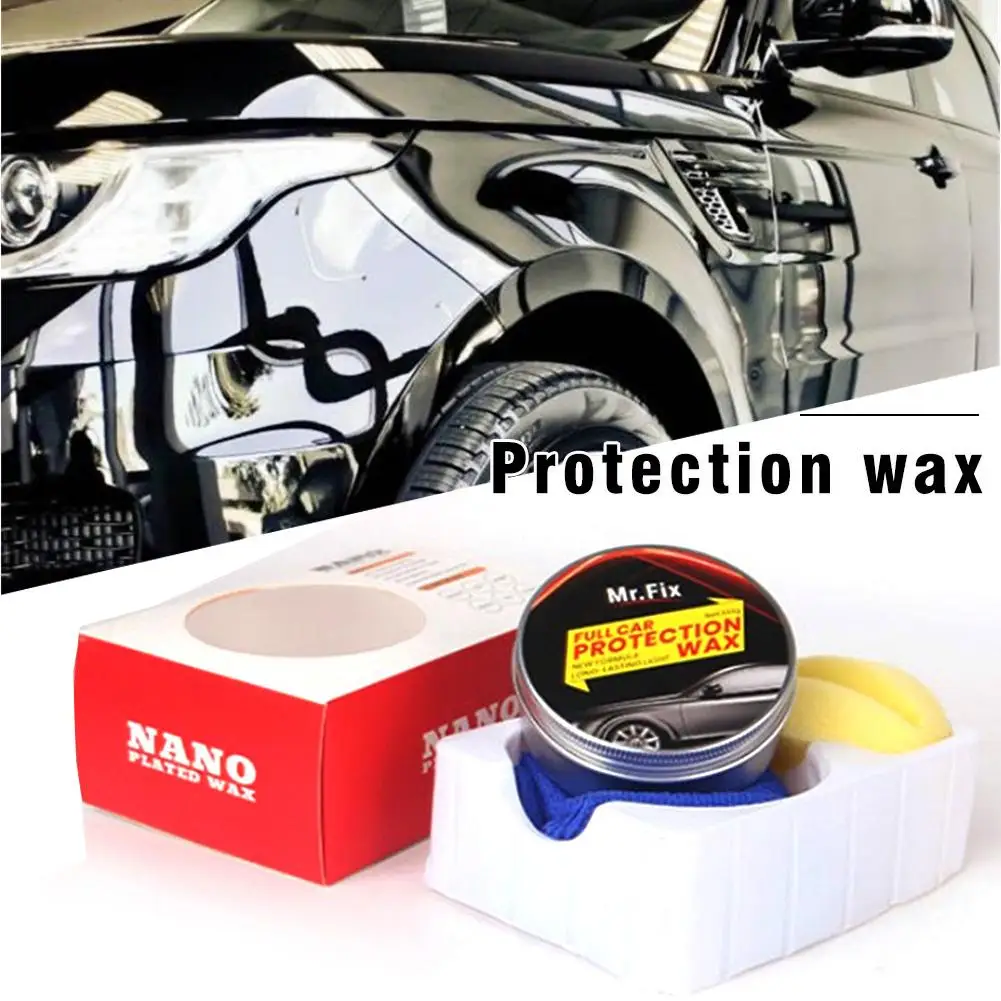 

Car Crystal Hard Wax Paint Care Scratch Repair Maintenance Premium Carnauba Wax Paint Surface Coating Sponge Towel
