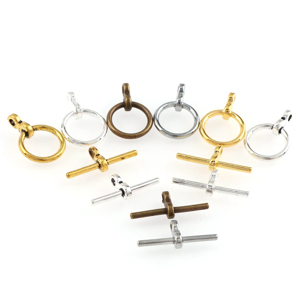 

6Colors 20set Round OT Toggle Buckle Connectors with Hole Fit Bracelet Necklace Clasps DIY Jewelry Findings Accessories