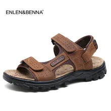 Лидер продаж г. Новая модная летняя пляжная Мужская обувь для отдыха кожаные сандалии высокого качества мужские сандалии больших размеров размеры 38-47