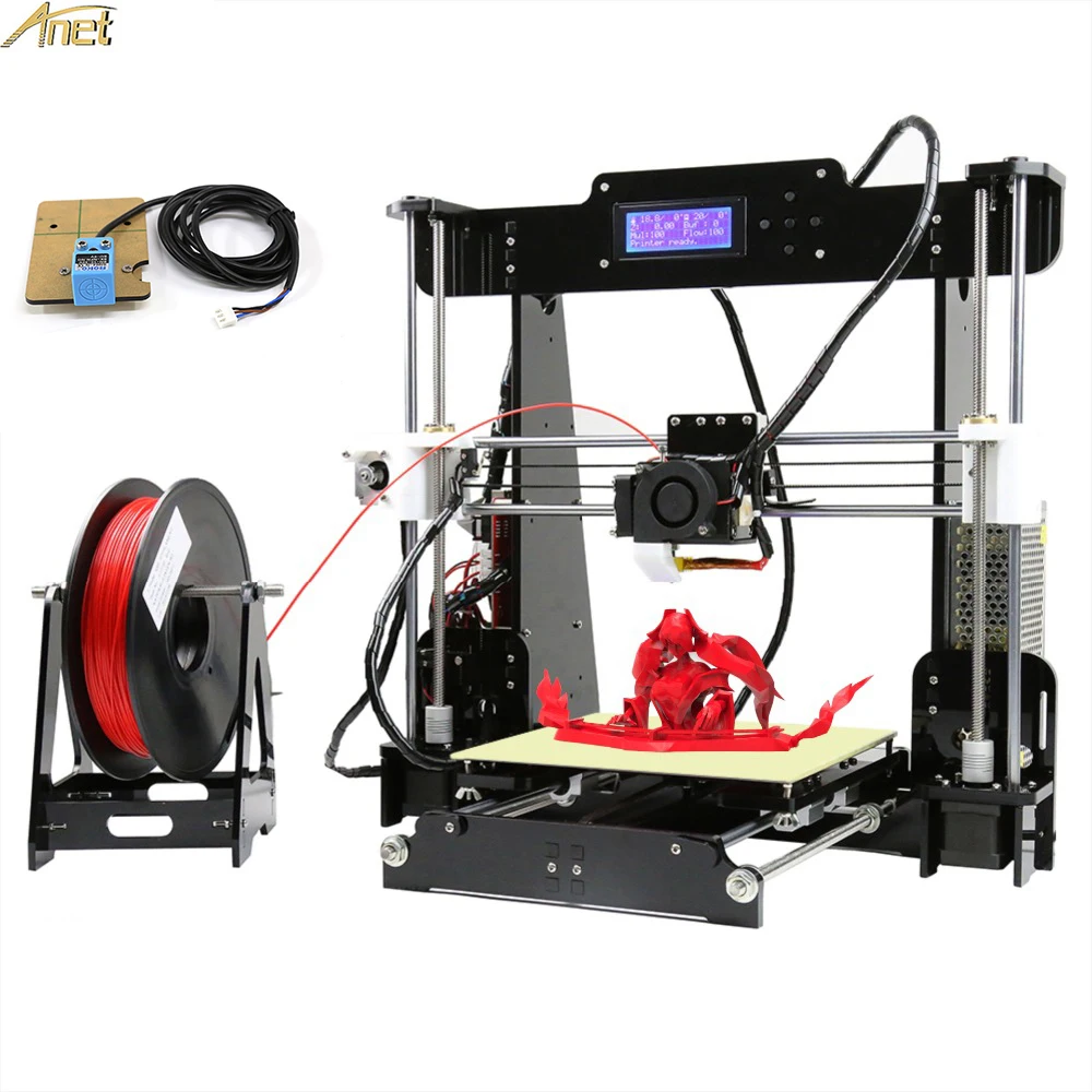 

Anet A8 Open Source Fast Assembly 3D Printer 220*220*240 High Printing Accuracy Good Adhesion Platform LCD2004 Display AutoLevel