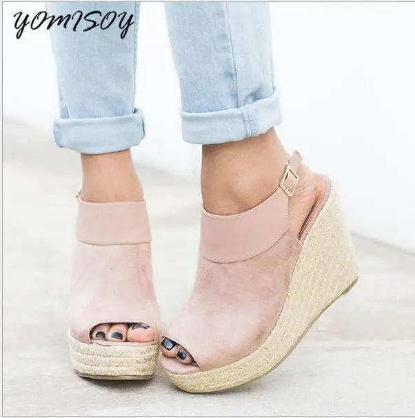 rome Summer Platform Sandal 2018 back strap Open Toe Women Sandals buckle strap Designer Shoes