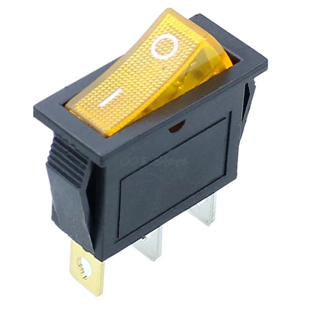 KCD3 ВКЛ-ВЫКЛ 3Pin клавишный выключатель DPST 15A/20A 250 V/125VAC KCD3 - Цвет: yellow on off