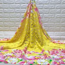 Красочный шнур шнурки для нигерийских вечерние французские кружевные ткани Анкара африканская печать ткань кружевное платье femme hot sale5yard/setAJ