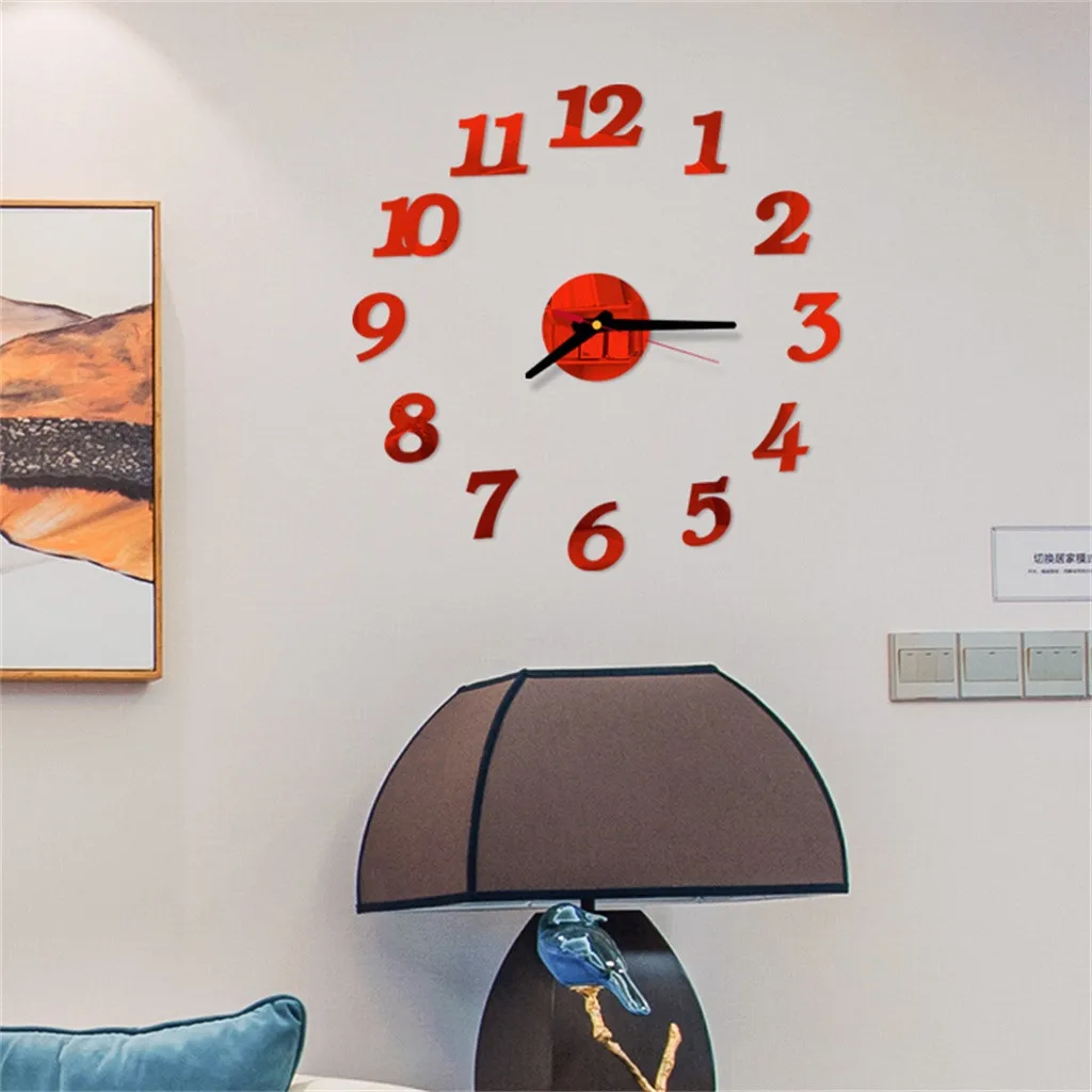 Часы настенные часы Horloge 3d Diy акриловые зеркальные наклейки домашний Декор