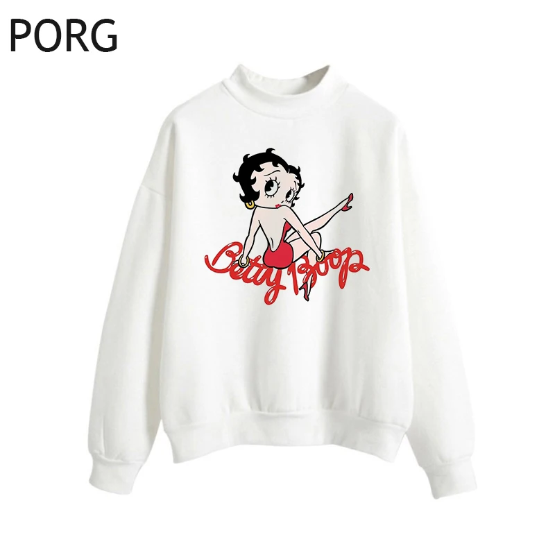 Betty Boop Cartoon Cos Marilyn Monroe Hoodies Women Harajuku Sweatshirt Print Casual Vintage Streetwear Aesthetic Kawaii Hoodie