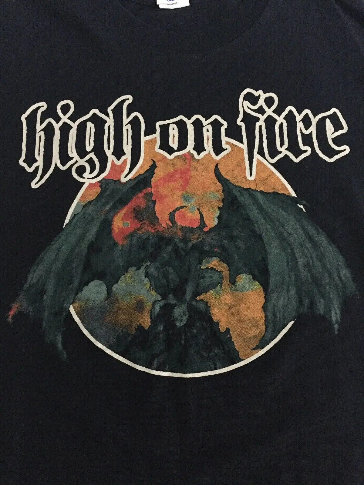 

XL T-Shirt High on Fire 2-Sided Shirt Blood I bleed Black Indeed Gargoyle Shirt