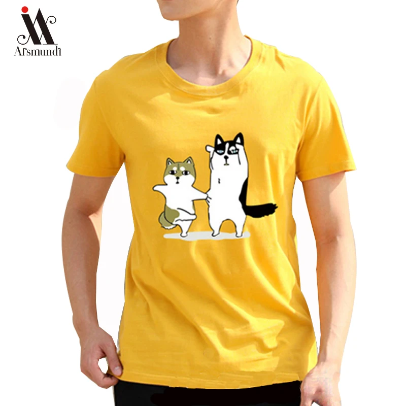 

fashion Men's T-shirts Fashion Animal Dog Print Hipster Funny t shirt Men Summer Casual street Hip-hop Tee shirt Male Tops 3XL