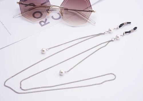 YDO, модная цепочка для очков для чтения, Золотое кружево для очков, шнур для очков, солнцезащитные очки, ремни, Brillenkoord, аксессуары для очков - Цвет: Silver White Pearl