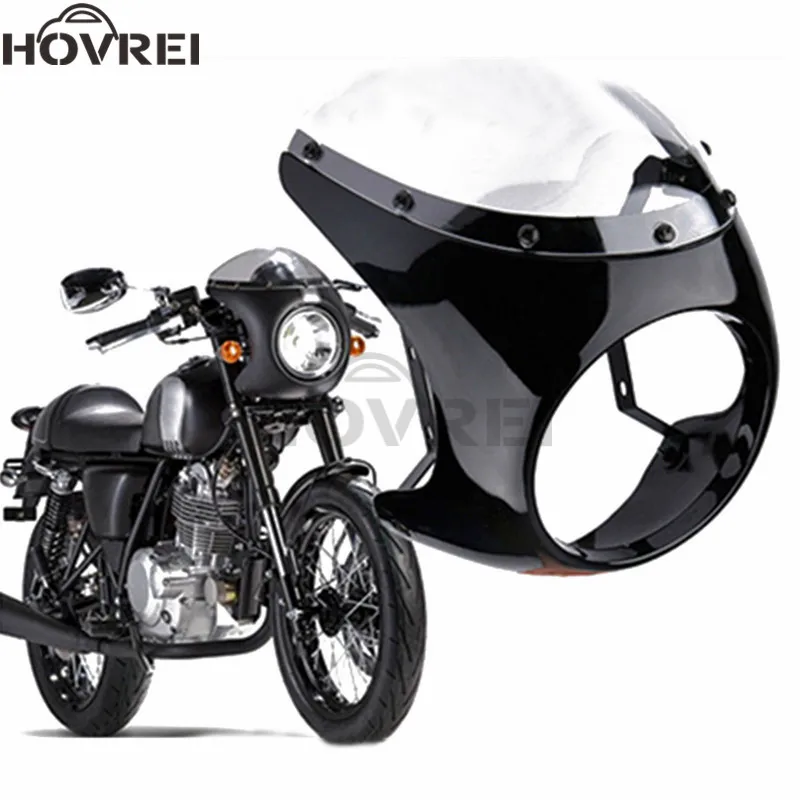 Универсальный 7 дюймов ретро мотоцикл фара обтекатель лобовое стекло крепление наборы для Harley Кафе Racer фара обтекатель руля