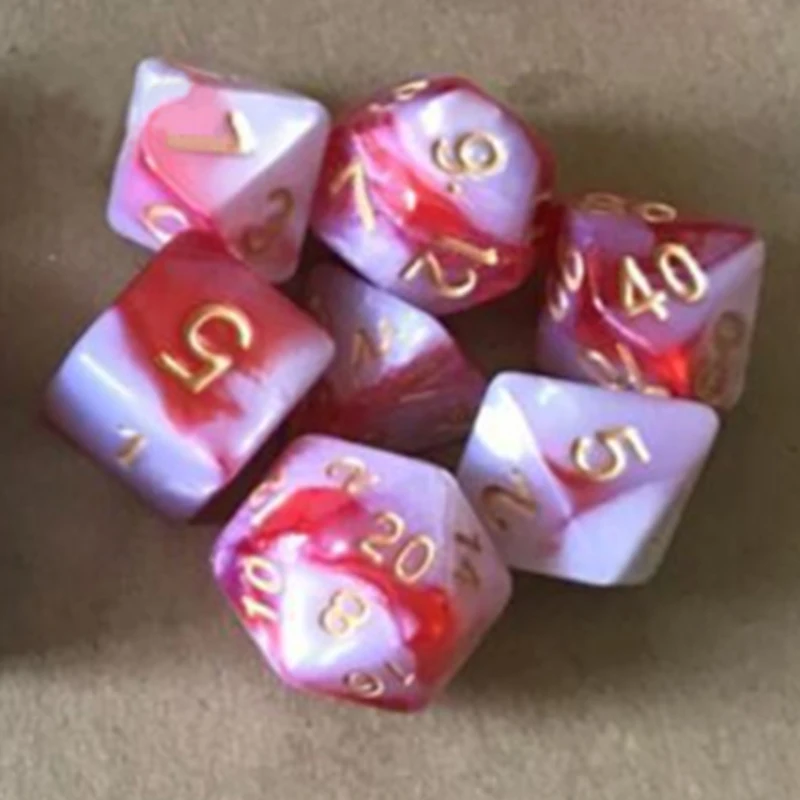 2018 шт. 7 игральные кости набор с эффектом туманности покер d & d4 d6 d8 d10 % d12 d20