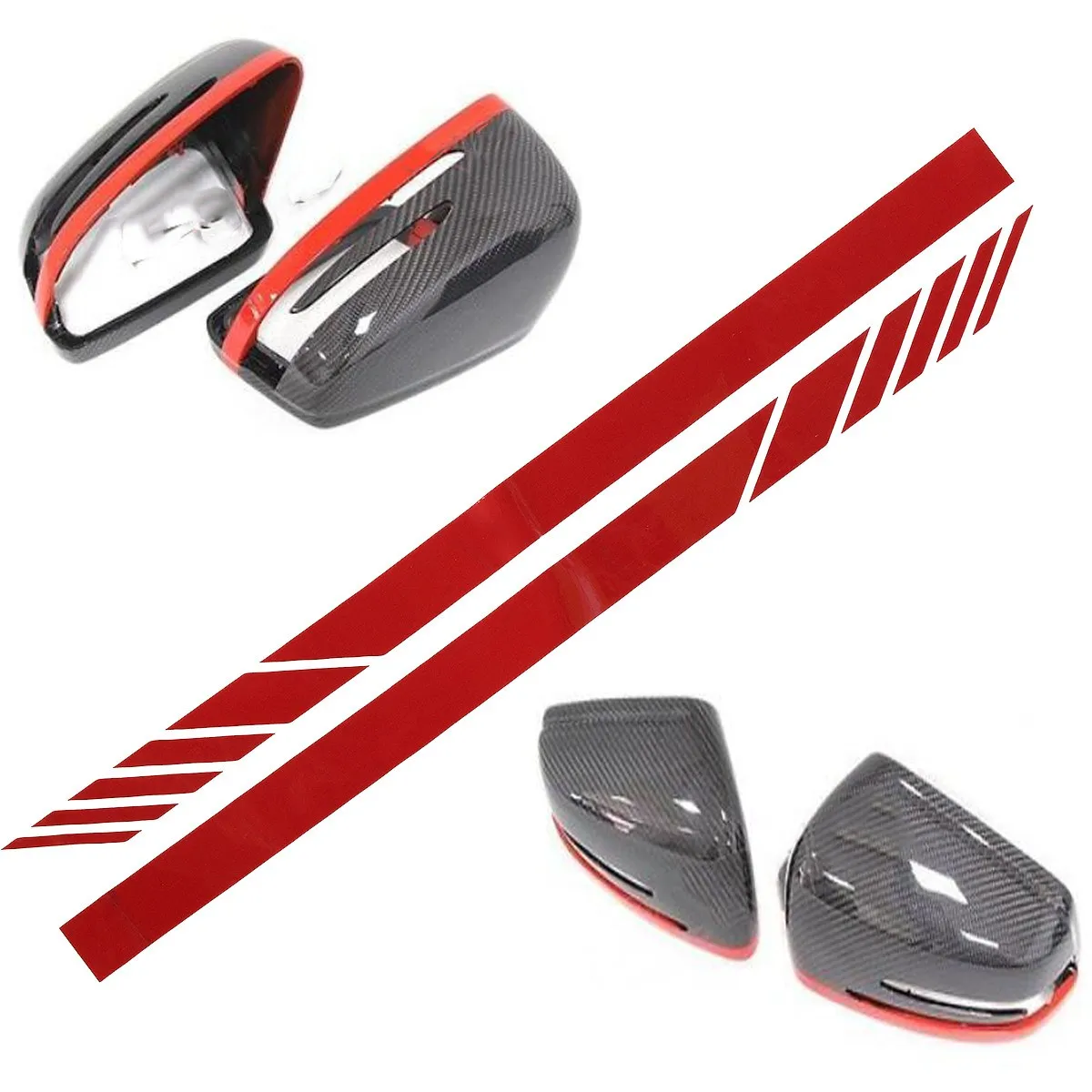 

1pair Car Rear View Mirror Stripe Decal Sticker Vinyl For Benz W204 W212 W117 W176 Edition 1 For AMG