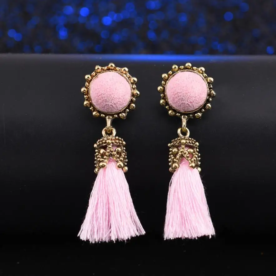 5 Colors Hot New Drop Earrings Fashion Summer Long Tassel Spherical