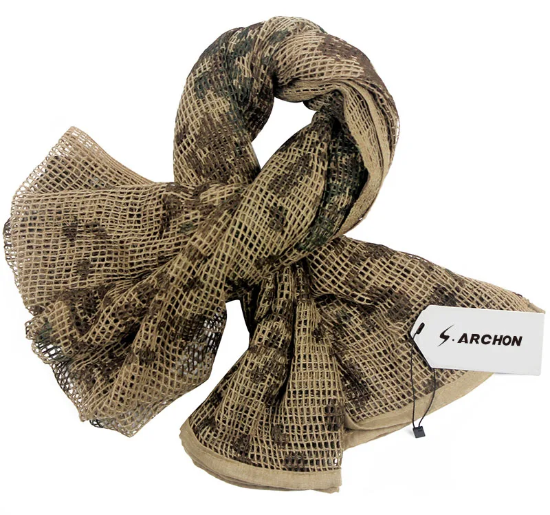 S.ARCHON US Soldier Military Camouflage Plaid Scarves Men Combat Tactical Conceal Scarf Shawl Veil Army Multicam Camo Arab Scarf wool scarf mens Scarves