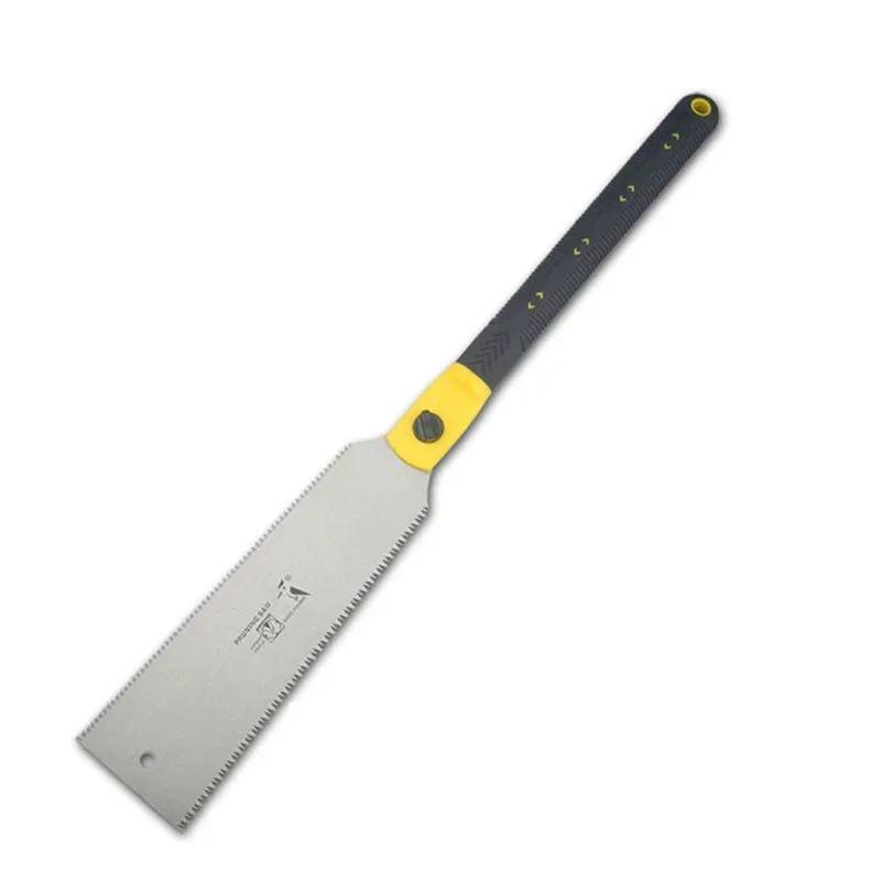 

New 1Pcs Wood Working Hand Saws Double Sides Steel Slim Tenon Fine Tooth Yellow PVC Handle Pull Saw for Hardwoods 255P