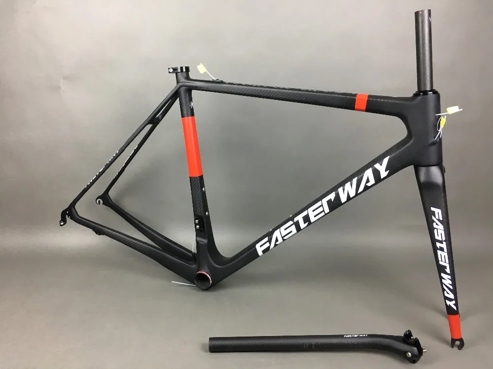 Perfect classic design FASTERWAY PRO full black with no logo carbon road bike frameset:carbon Frame+Seatpost+Fork+Clamp+Headset,free ems 83