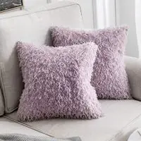 Декоративные белые наволочки из искусственного меха, супер мягкие наволочки из искусственного пера, роскошные наволочки для дивана, спальни - Цвет: Purple