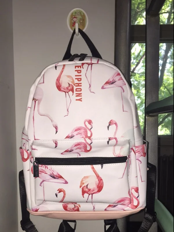 Рюкзак с принтом животных и птиц; женская школьная сумка из искусственной кожи; модная женская сумка-рюкзак с фламинго