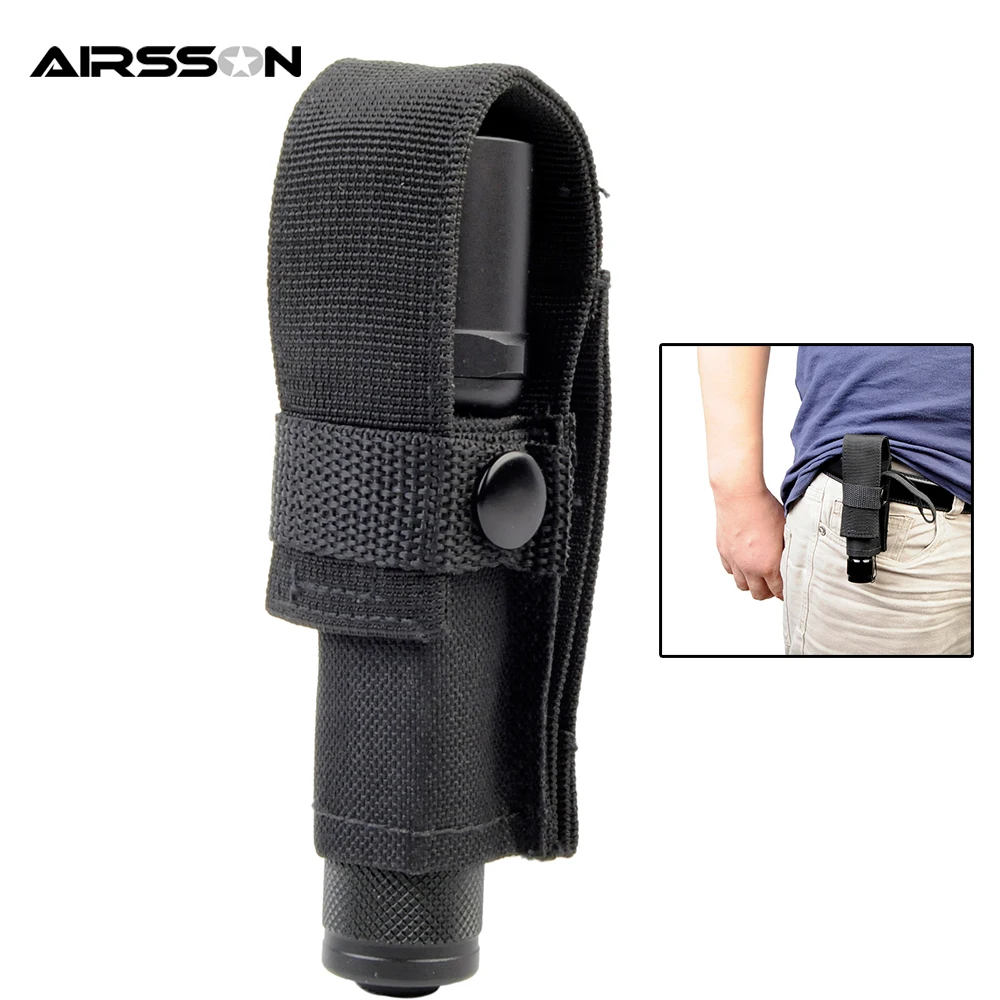 Tactical Molle Nylon Flashlight Pouch Attachable Flashlight Holster