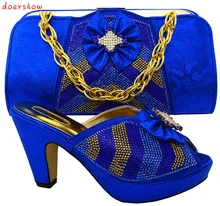 Doershow 2016 Mais Popular Das Senhoras Sapatos E Bolsas Para Combinar conjunto de Alta Qualidade Sapatas de Harmonização E Saco De Design Italiano! HFC1-24