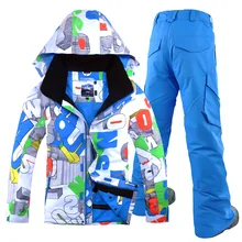 GSOU, Мужская лыжная куртка, брюки, сноуборд, лыжный костюм, ветрозащитная, водонепроницаемая, для улицы, спортивная одежда, дышащий, термо, мужской костюм