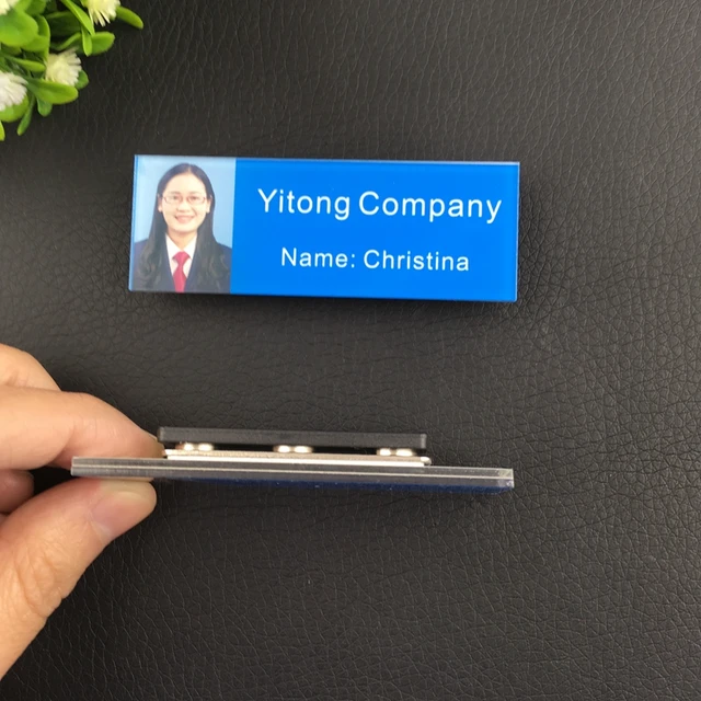 10pcs pin badge custom LOGO name tag staff reusable name badge