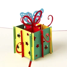 3D всплывающая бумага Оригами лазерная резка поздравительные открытки креативные ручной работы с днем рождения Рождество юбилей сувенирные открытки P41