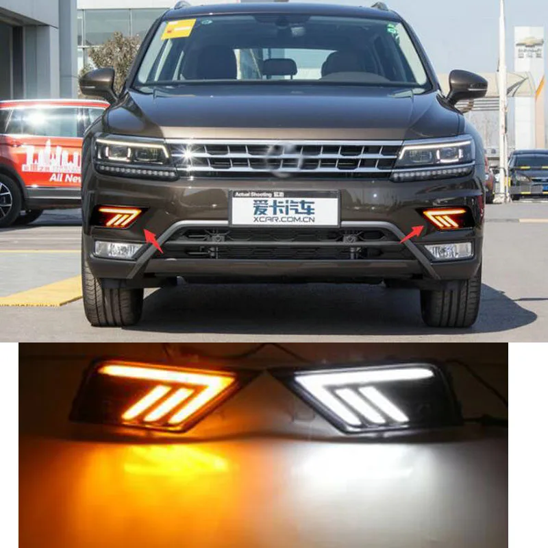 Car LED light DRL Daytime running lights for VW Tiguan 2017 2018in Car