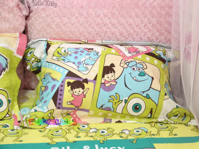 New Design Children Cartoon Monsters University Bedding Set 4pcs