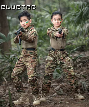 

Boys & Girls Tactical Uniform G3 Comat Uniform Pants and Shirts Suit for Kids Multicam