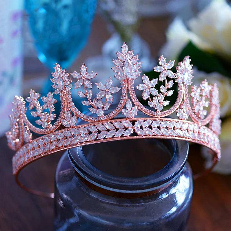 Высококачественные королевские диадемы большого размера с кубическим цирконием, короны роскошных невест, принцесс, ободки для волос, полный фианит, свадебные аксессуары для волос