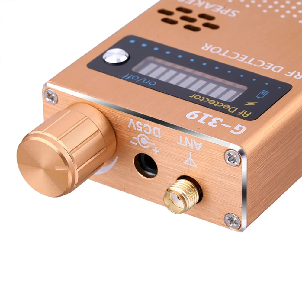 Беспроводной сканер сигнала GSM искатель устройств Радиочастотный детектор Micro волны обнаружения датчик безопасности сигнализации Анти-шпион Ошибка Обнаружения золото G319