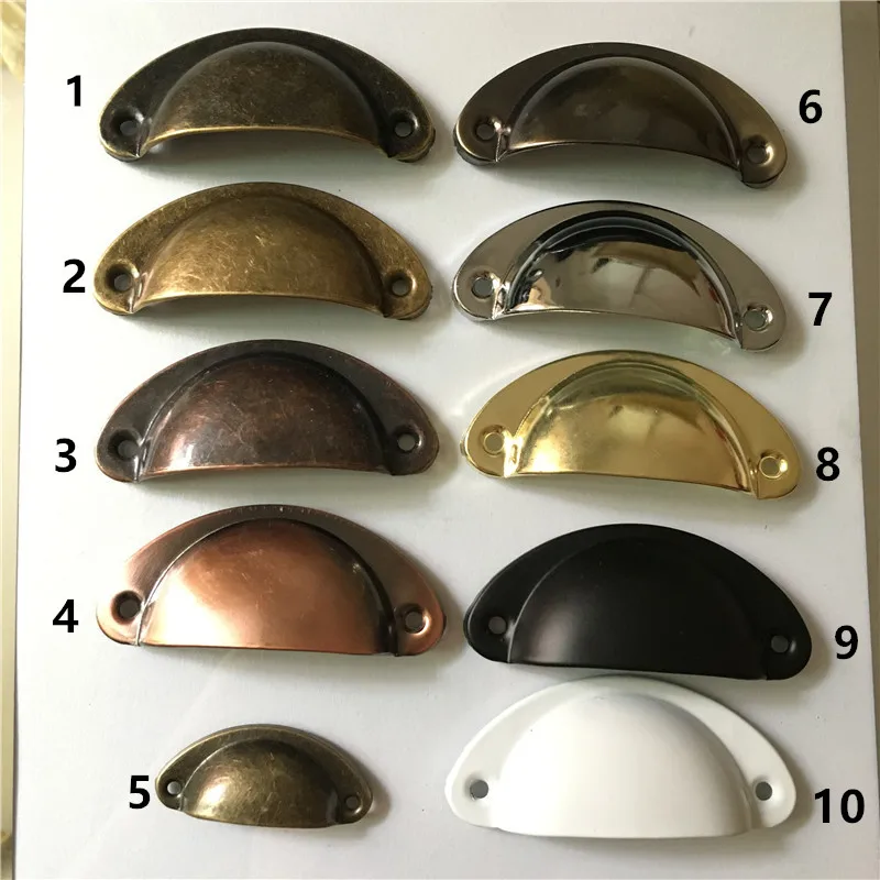 الرجعية المعادن المطبخ درج خزانة مقبض الباب الأثاث المقابض الأجهزة خزانة العتيقة الحديد قذيفة سحب مقابض ، 2 قطع